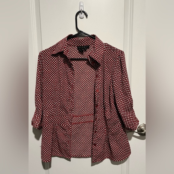 Ninety Red and White Button Up - Picture 1 of 1